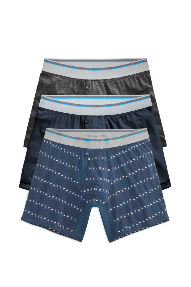 3-Pack 18-Hour Jersey Boxer Briefs in Stormy Night