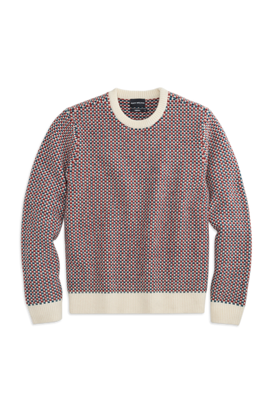 Lambswool Seed-Stitch Crew Neck Sweater
