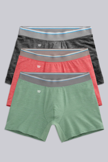Front view of 3-Pack AIRKNITˣ Boxer Briefs in Holiday Heathers