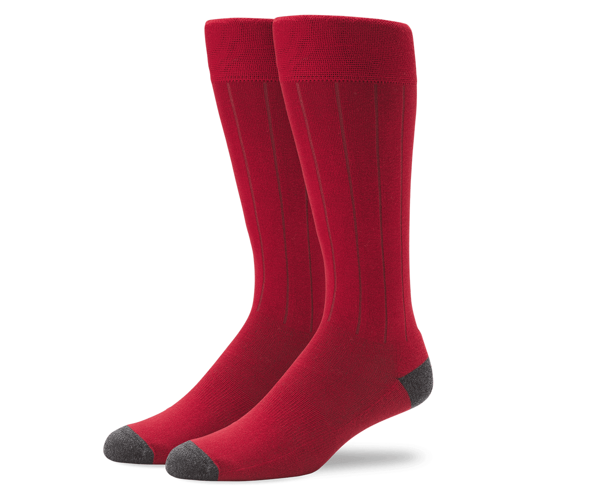 SILVER Extended Crew Dress Sock Arcade Red Mack Weldon