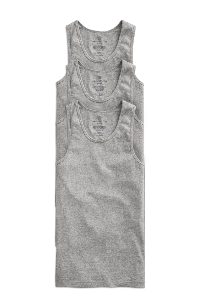 3 Pack 18 Hour Rib Tank in Grey Heather