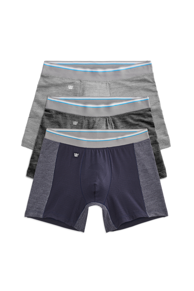 Front view of 3 pack Airknitx Boxer Brief in Hybrid & Heather