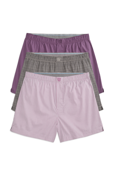 Front view of 3 packs 24/7 Woven Boxer in Total Eclipse of the Heart