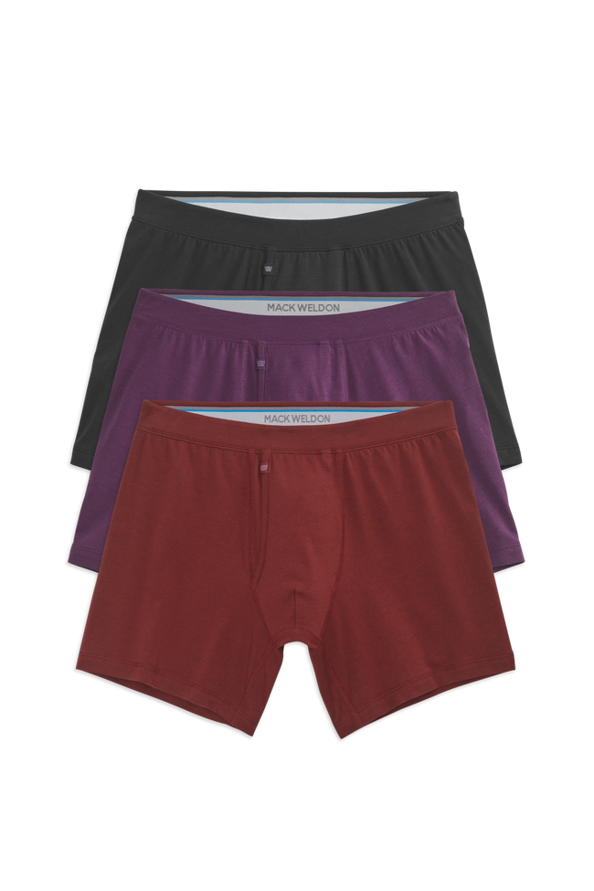 Front view of 3 pack Silver Boxer Brief in Heart and Soul