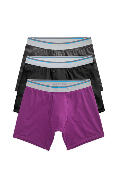 Front view of 3 pack 18-Hour Jersey Boxer Brief in Night Garden