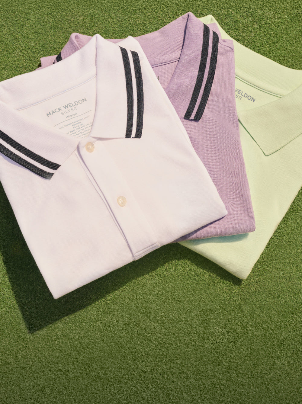 3 different Mack Weldon polos