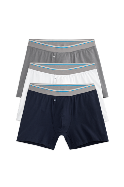 Front view of 3 pack Airknitx Cotton Boxer Brief w/ Fly All-Time Classics