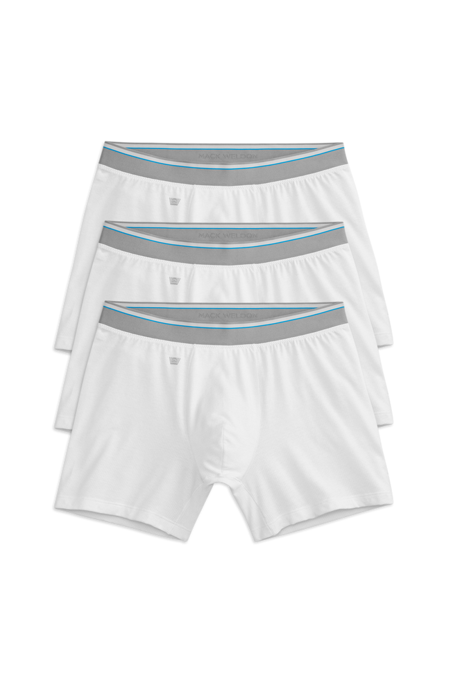 3 pack Airknitx Cotton Boxer Briefs in Bright White