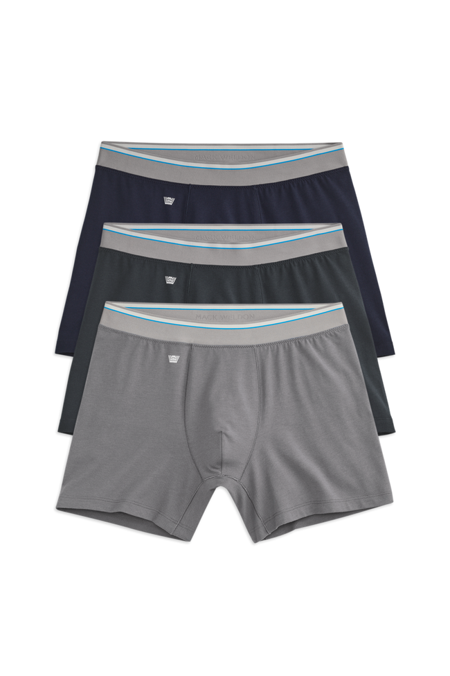 3 pack Airknitx Cotton Boxer Briefs in Fade to Black