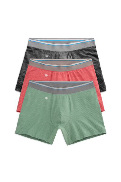 Front view of 3-Pack AIRKNITˣ Boxer Briefs in Holiday heathers