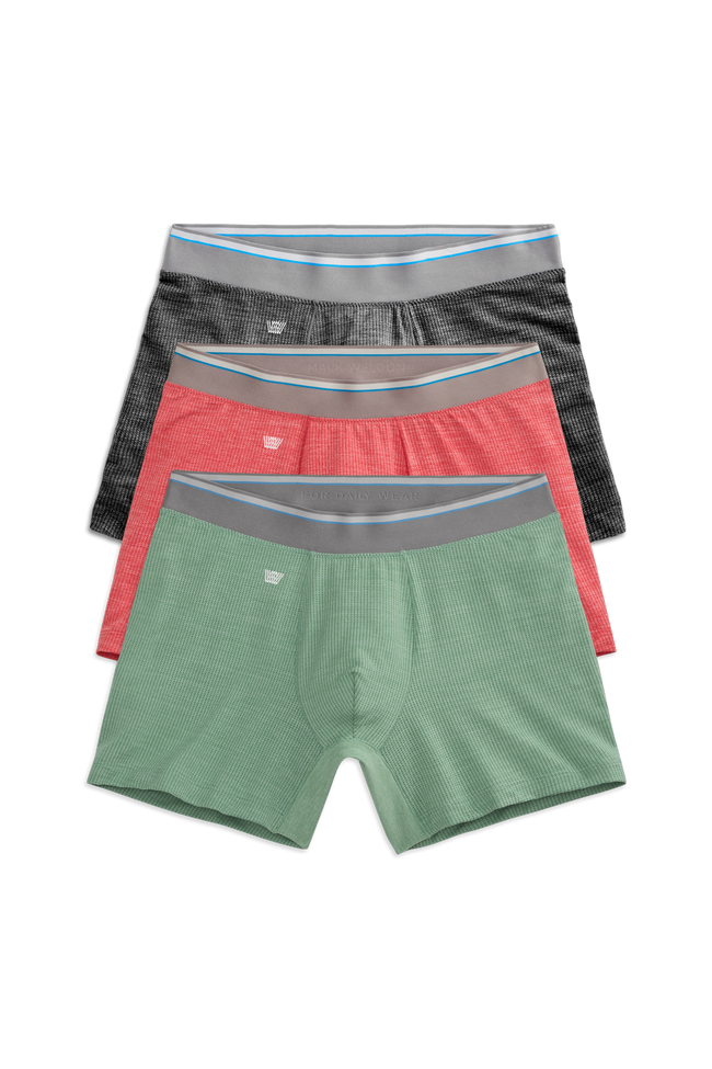 Front view of 3-Pack AIRKNITˣ Boxer Briefs in Holiday heathers