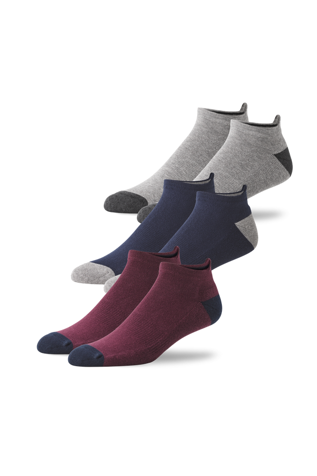 Front view of 3 Pack Everyday Ankle Sock in Winter Trio