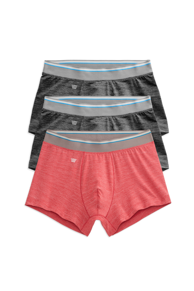 Front view of 3-Pack AIRKNITˣ Trunks
in Jelly Roll & Charcoal Heather
