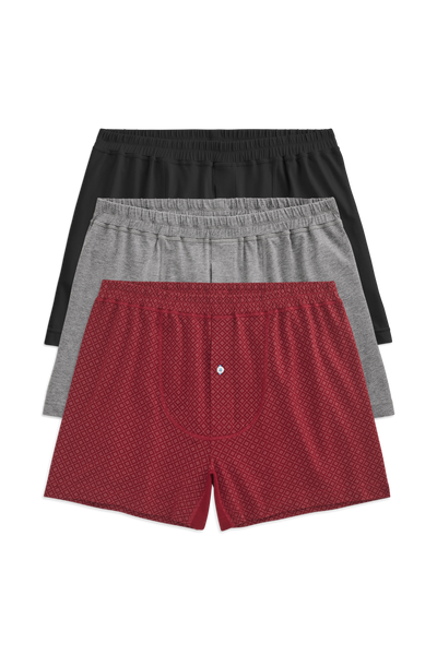 Front view of 18 hour Jersey Knit Boxer in Jingle All the Way