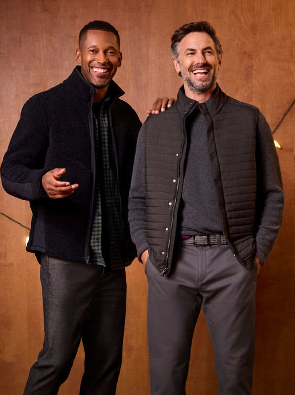 Two men wearing Mack Weldon Jackets
