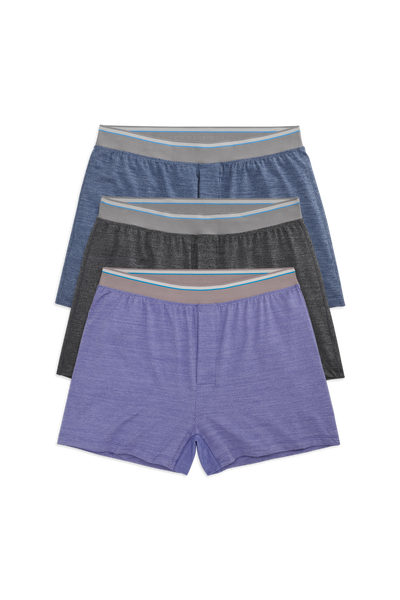 Front view of 3 pack Airknit Knit boxer in Under the Sea