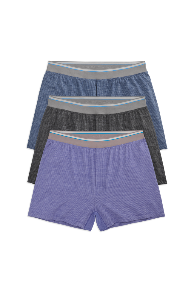 Front view of 3 pack Airknit Knit boxer in Under the Sea