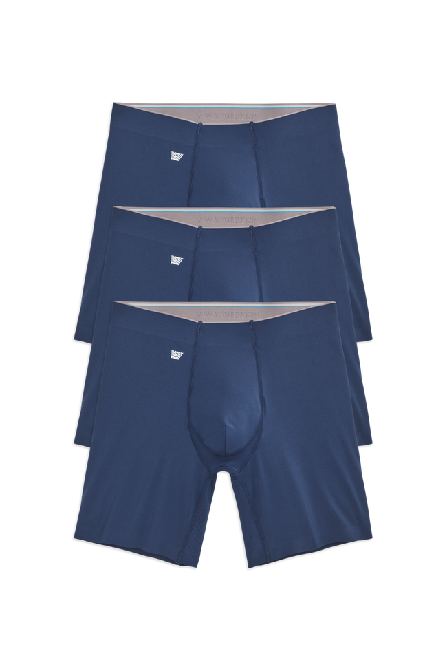 Front view of 3 pack Stealth Pro Boxer Brief in True Navy
