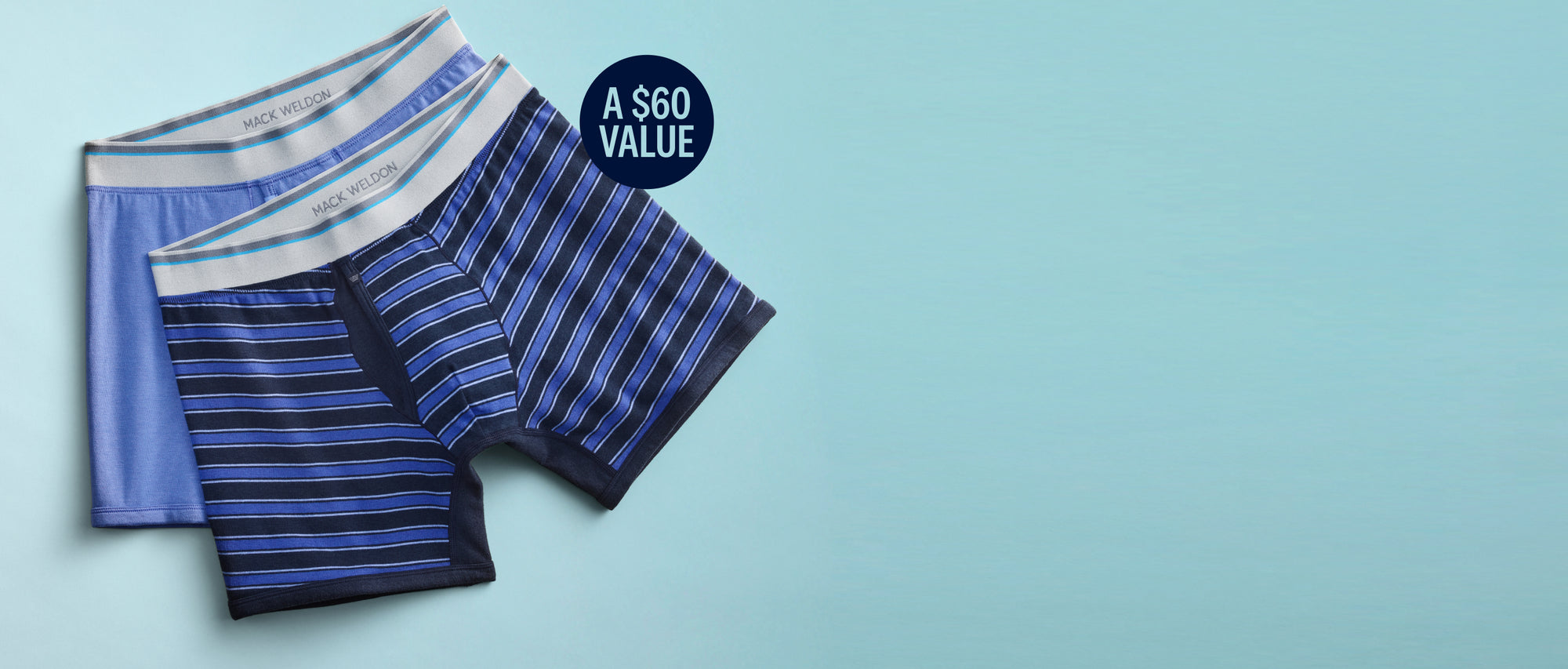 Laydown of 2-pack 18 hour jersey boxer brief in new colors with a $60 mark price.