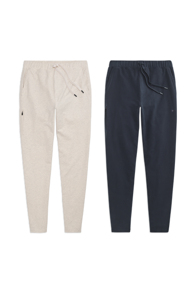 Front view of 2 pack Ace Sweatpant in Froth Heather / Total Eclipse