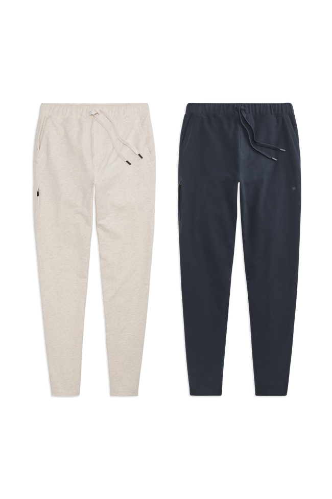 Front view of 2 pack Ace Sweatpant in Froth Heather / Total Eclipse
