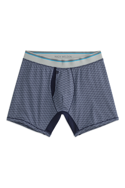 Front view of 18 hour jersey boxer brief in Night Sky - Infinite Circles