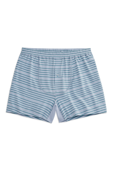Front view of 18 Hour Knit Boxer in First Frost / Striped Symphony