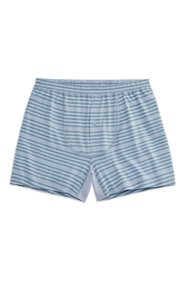 Front view of 18 Hour Knit Boxer in First Frost / Striped Symphony