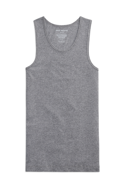 Front view of 18 hour rib tank in Medium Grey Heather