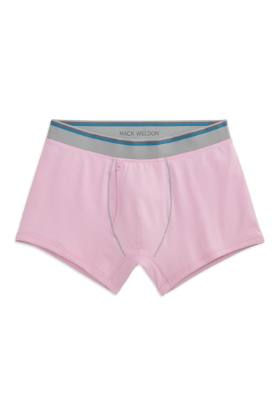 Front view of 18 hour jersey trunk in Washed Pink