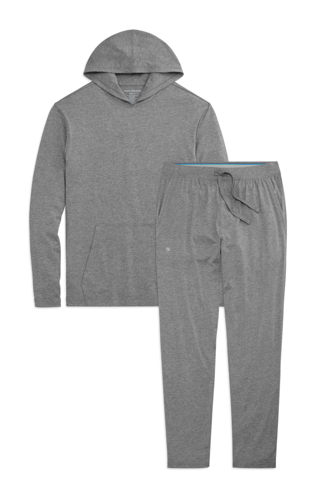 Front view of 18-Hour Jersey Lounge Set
in Medium Grey Heather