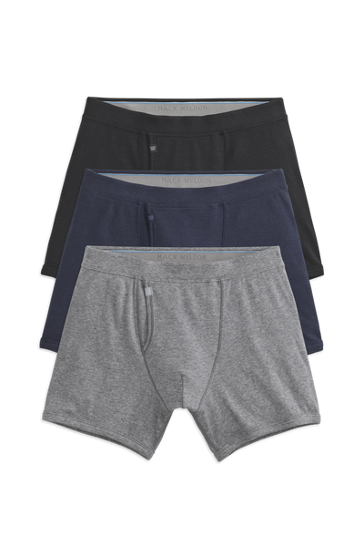 Fade to Black | Front view of 18 Hour Rib Boxer Brief in Fade to Black