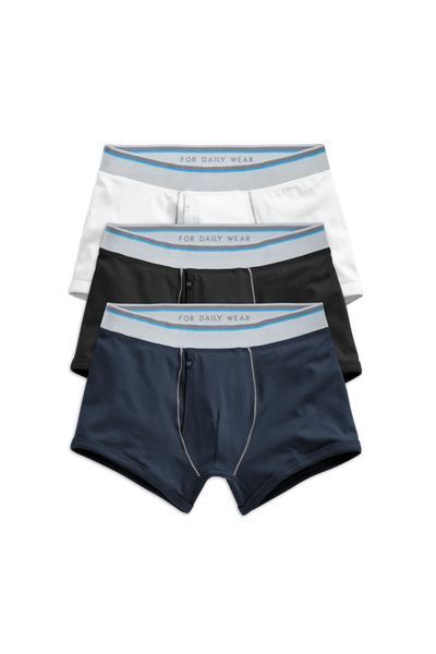 Front View of 3-Pack 18-Hour Jersey Trunks in Classics 