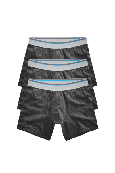 Front view of 3-Pack 18-Hour Jersey Boxer Briefs in Charcoal Heather