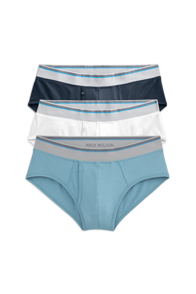 Polar Plunge | Front view of 3-Pack 18-Hour Jersey Briefs in Polar Plunge  