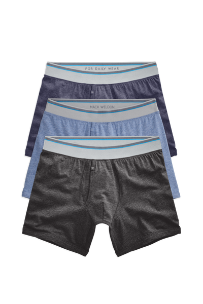 Front view of 3 pack 18 Hour Jersey Boxer Briefs in Mirage