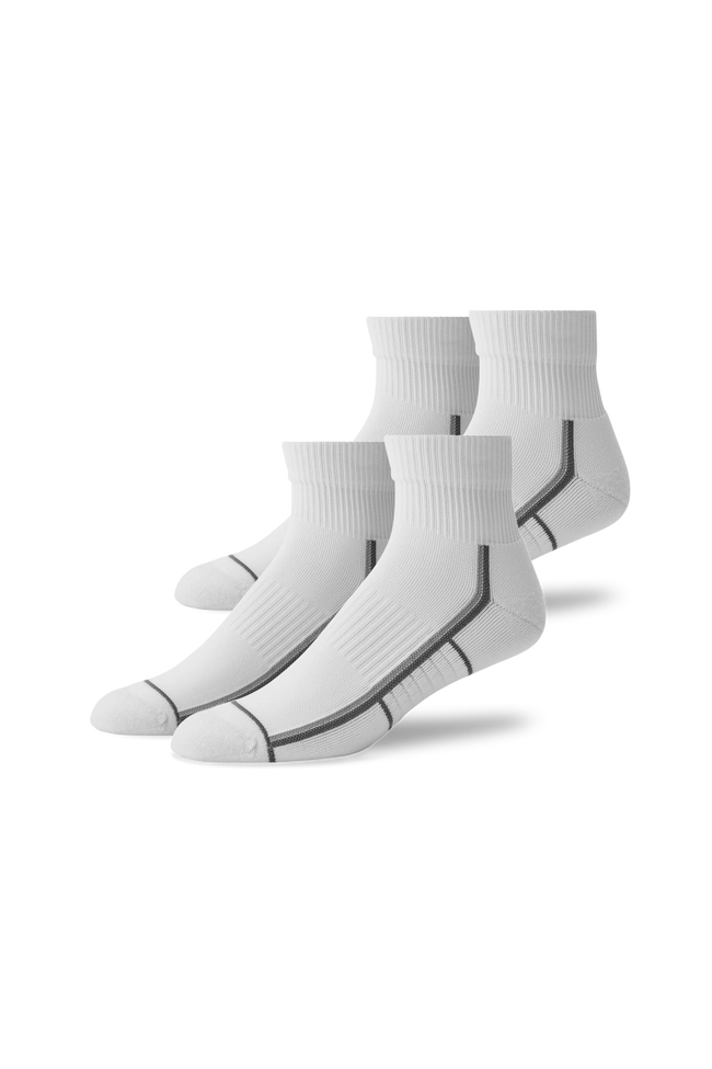 2-Pack AIRKNITˣ High Ankle Socks Bright White Outline