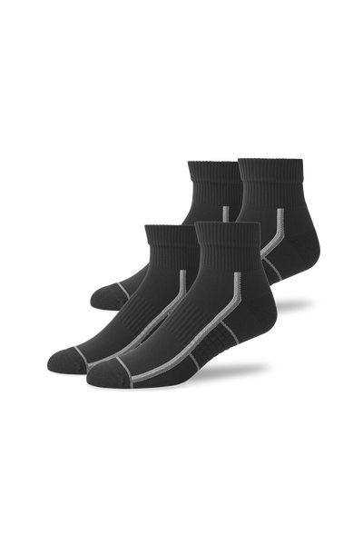 2-Pack AIRKNITˣ High Ankle Socks True Black Outline