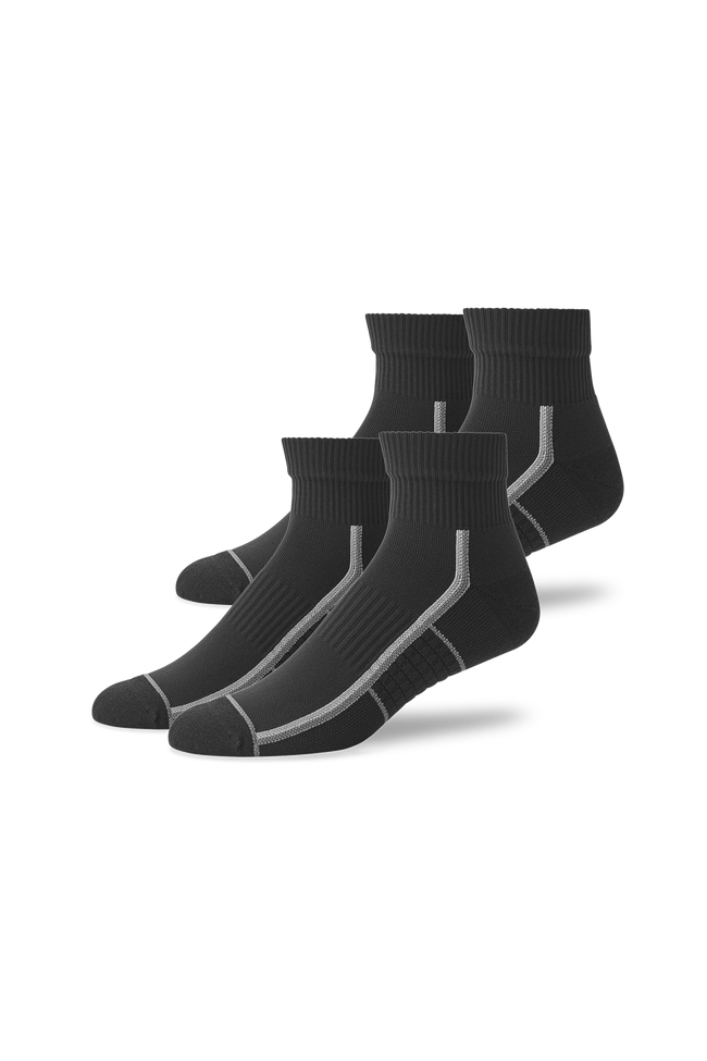 2-Pack AIRKNITˣ High Ankle Socks True Black Outline