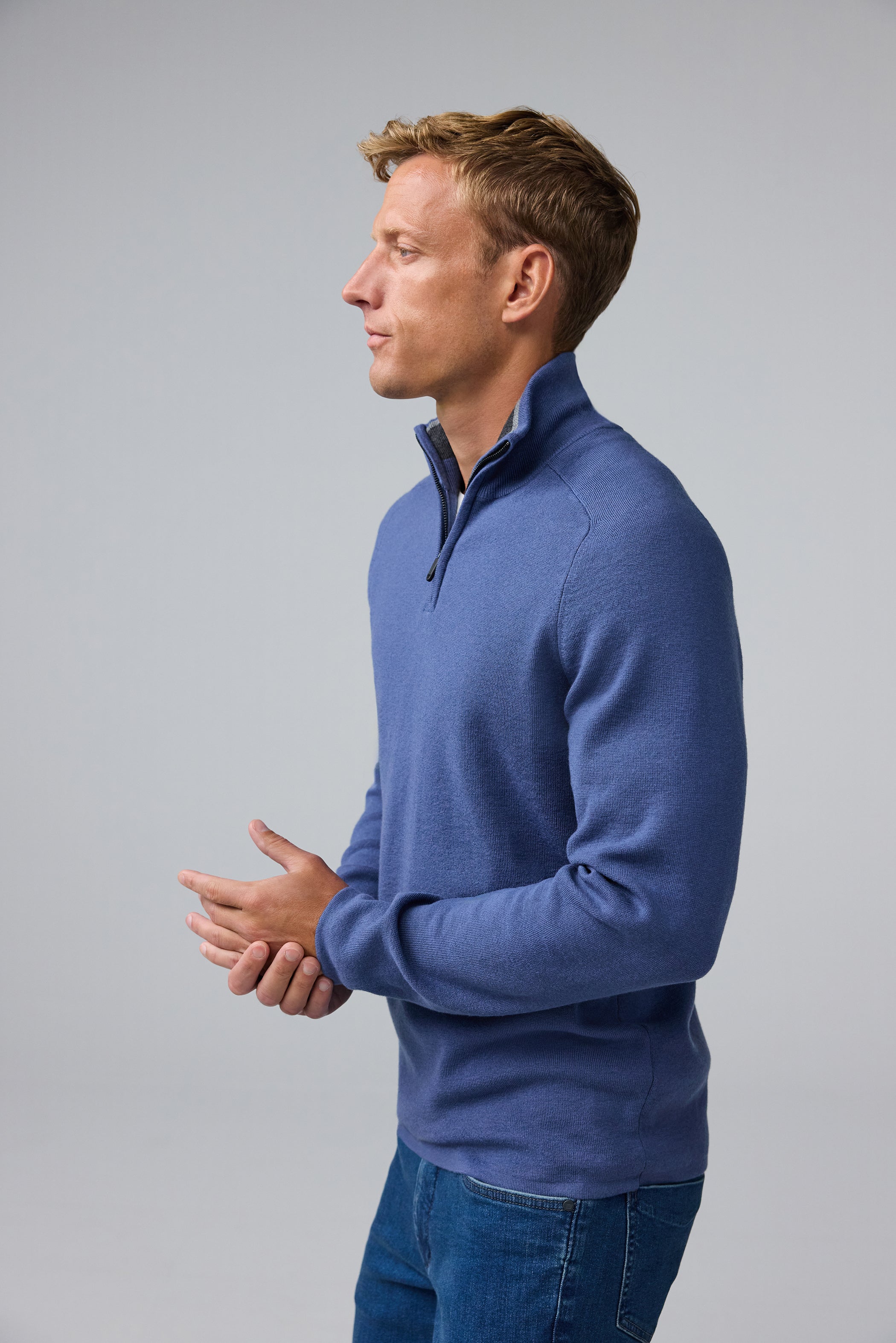 Mack Weldon Tech Merino Quarter-Zip Sweater | Performance Wool Layer