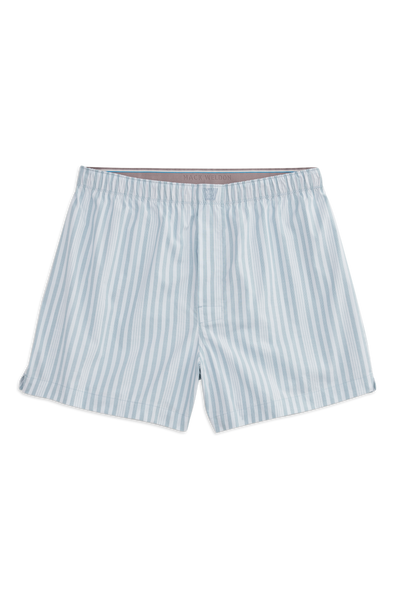 Front view of 24/7 Woven Boxer in First Frost Striped Symphony 