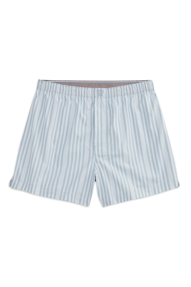 Front view of 24/7 Woven Boxer in First Frost Striped Symphony 