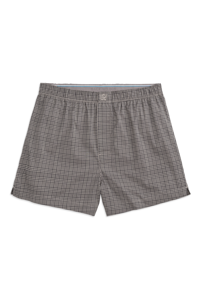 Front view of 24/7 Woven boxer in Nomad - Glen Plaid Small 
