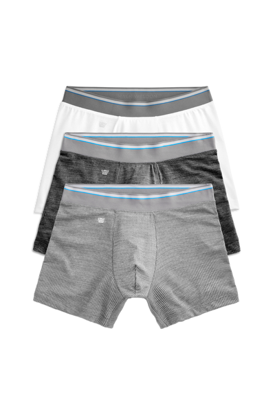 Front view of a 3-Pack AIRKNITx Boxer Brief in Cloud Cover