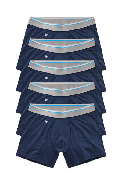 Front view of a 5-Pack AIRKNITx Boxer Brief in True Navy