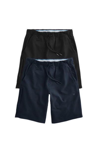Front view of 2-Pack ACE Sweatshorts in True Black / Total Eclipse