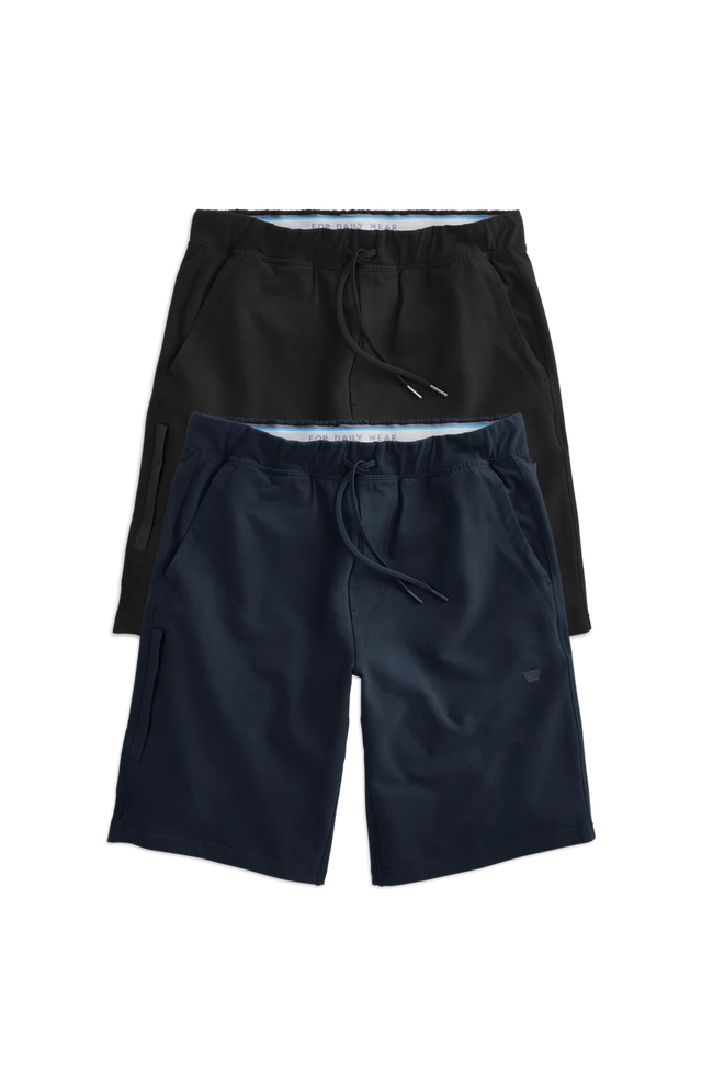 Front view of 2-Pack ACE Sweatshorts in True Black / Total Eclipse
