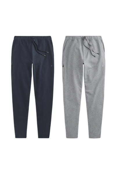Front view of 2 pack Ace Sweatpant in Total Eclipse / Grey Heather