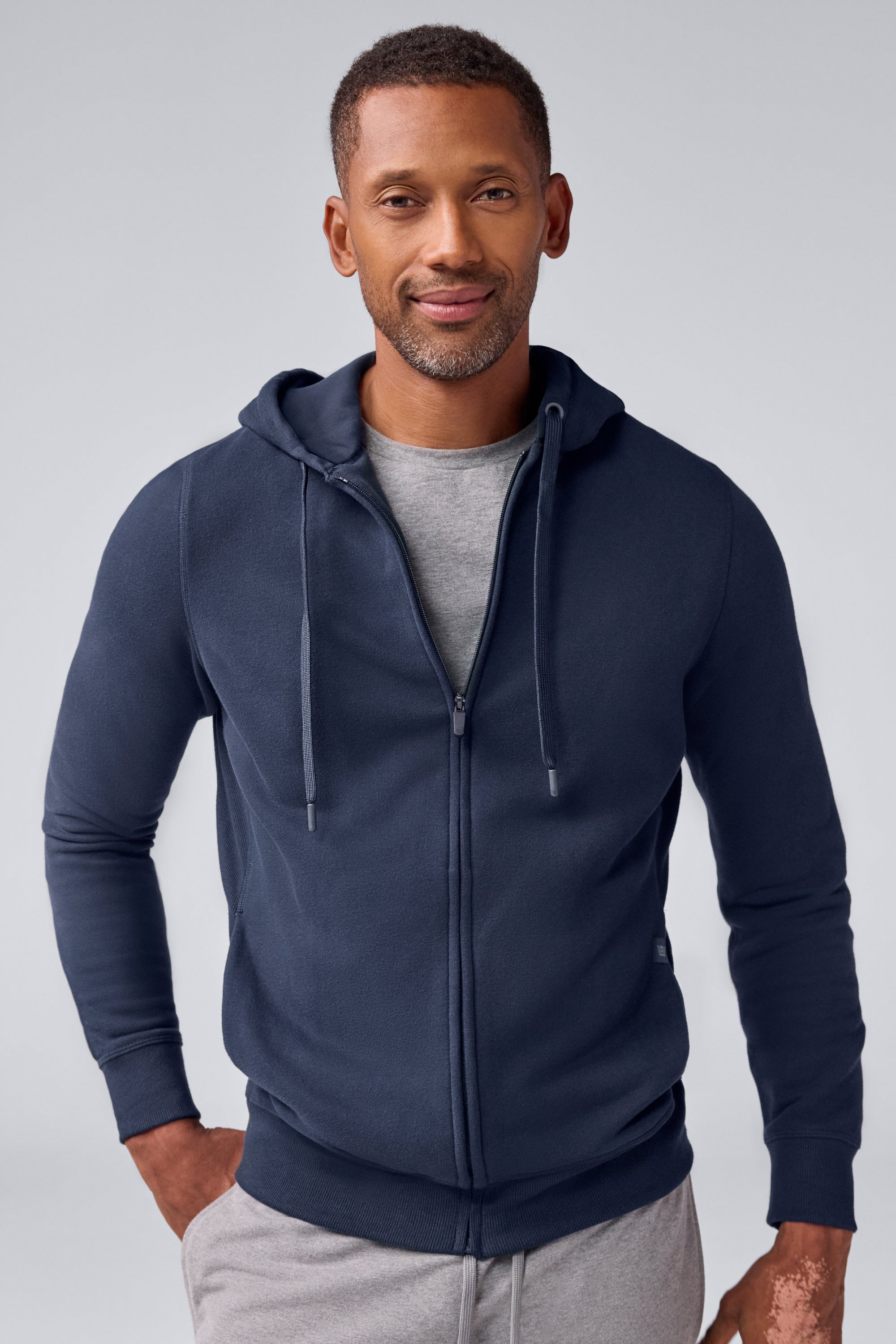 BELVET ネイビー ジップパーカー ACE_Full_Zip_Hoodie_2025_Q4_1.
