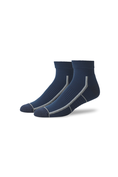 True Navy - Outline | Front view of AIRKNITx High Ankle Sock in True Navy - Outline